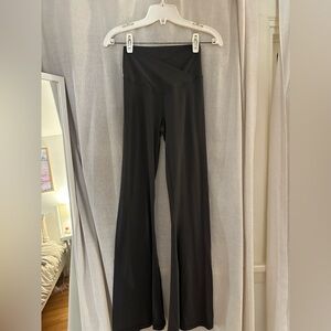 Gray aerie high waisted crossover flare leggings
